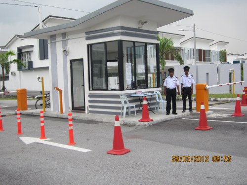 Grand main entrance with tight security