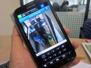 Live recordings video of guard house as viewed from smartphone